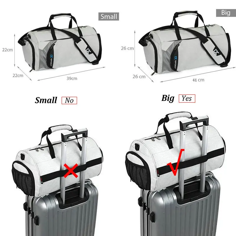 

Men Gym Bags For Fitness Training Outdoor Travel Sport Bag Multifunction Dry Wet Separation Bags Sac De Sport