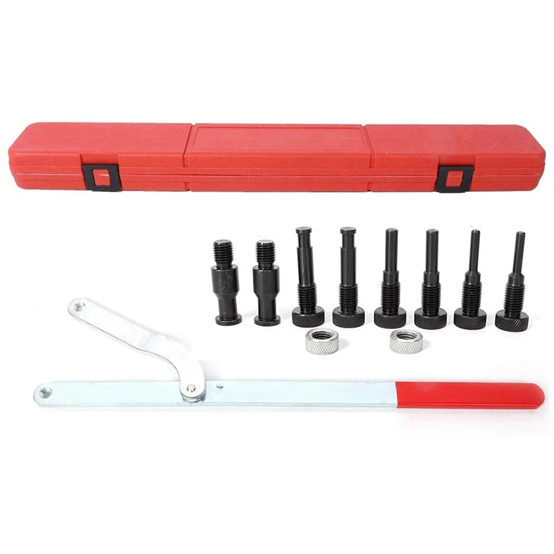 

Viktec Camshaft Sprocket Pulley Holding Tool 40-220mm Adjustable 5.5-18mm Pins Sprocket Camshaft Drive Holding Wrench