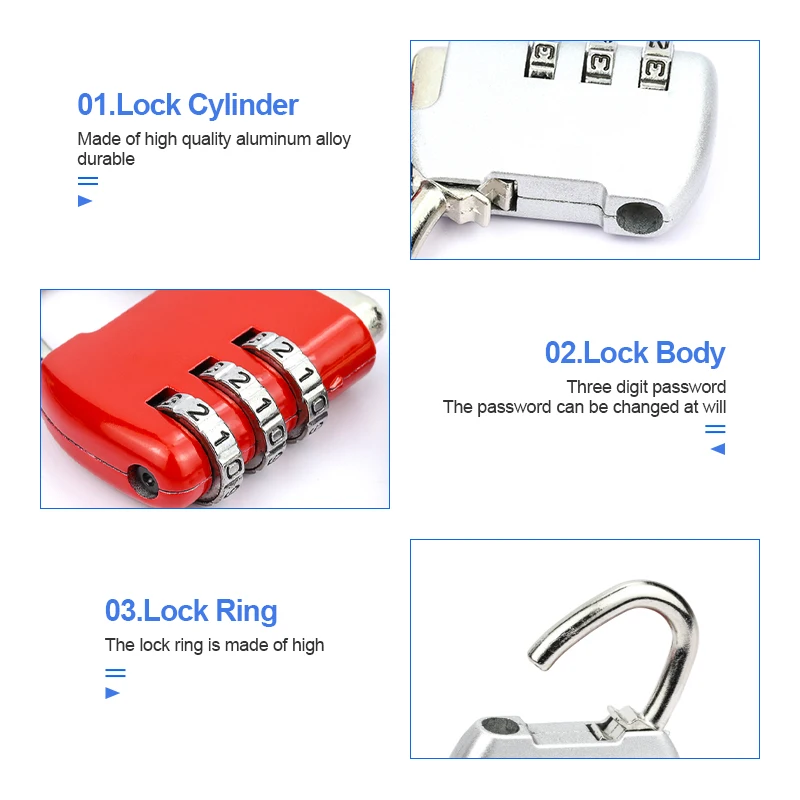 DANPHEN 3 цифры Циферблат Комбинации кодовый номер замок для Чемодан мешок с