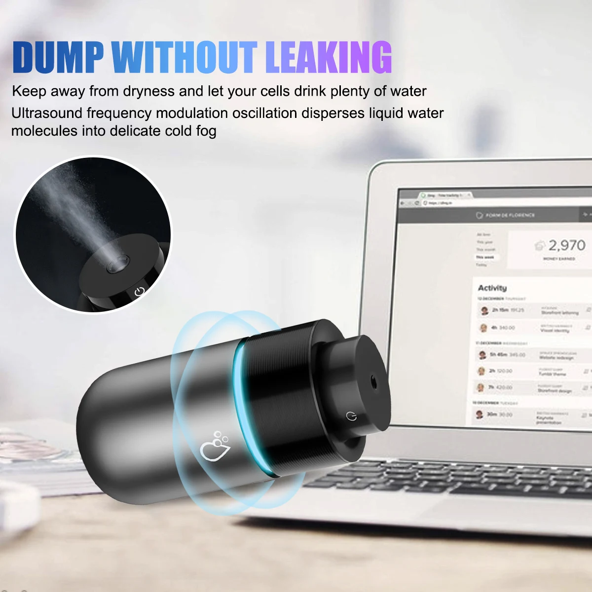 Портативный Светодиодный увлажнитель воздуха с USB распылитель эфирного масла