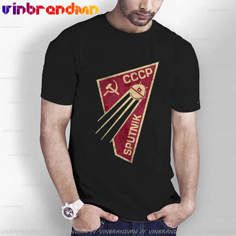 СССР Советский спутник V01 футболка Ретро Юрий гагагарин с коротким рукавом