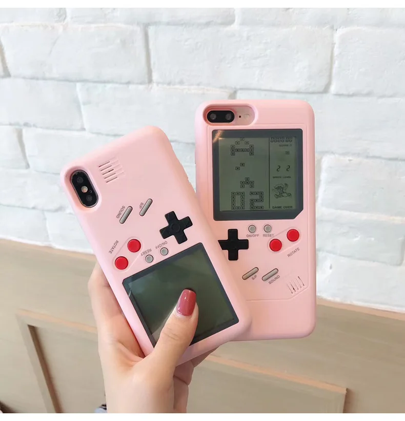 Pink Ретро Teris Gameboy чехол для телефона для iPhone 11 Pro Max X XS MAX XR Мягкий ТПУ чехол для мальчика чехол для игры для Iphone 6 6S 7 8 Plus Capa - Цвет: Pink