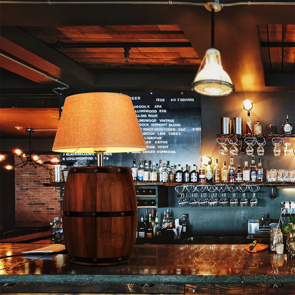 Европейский ретро промышленный декоративный прикроватный винный баррель