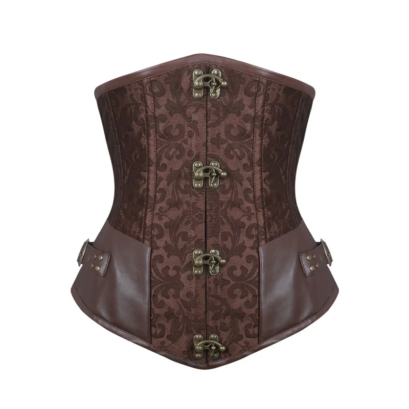 

Burvogue Waist Control Steampunk Corsets And Bustiers Leather Sexy Women Gothic Underbust Corselet Steel Boned Corsets
