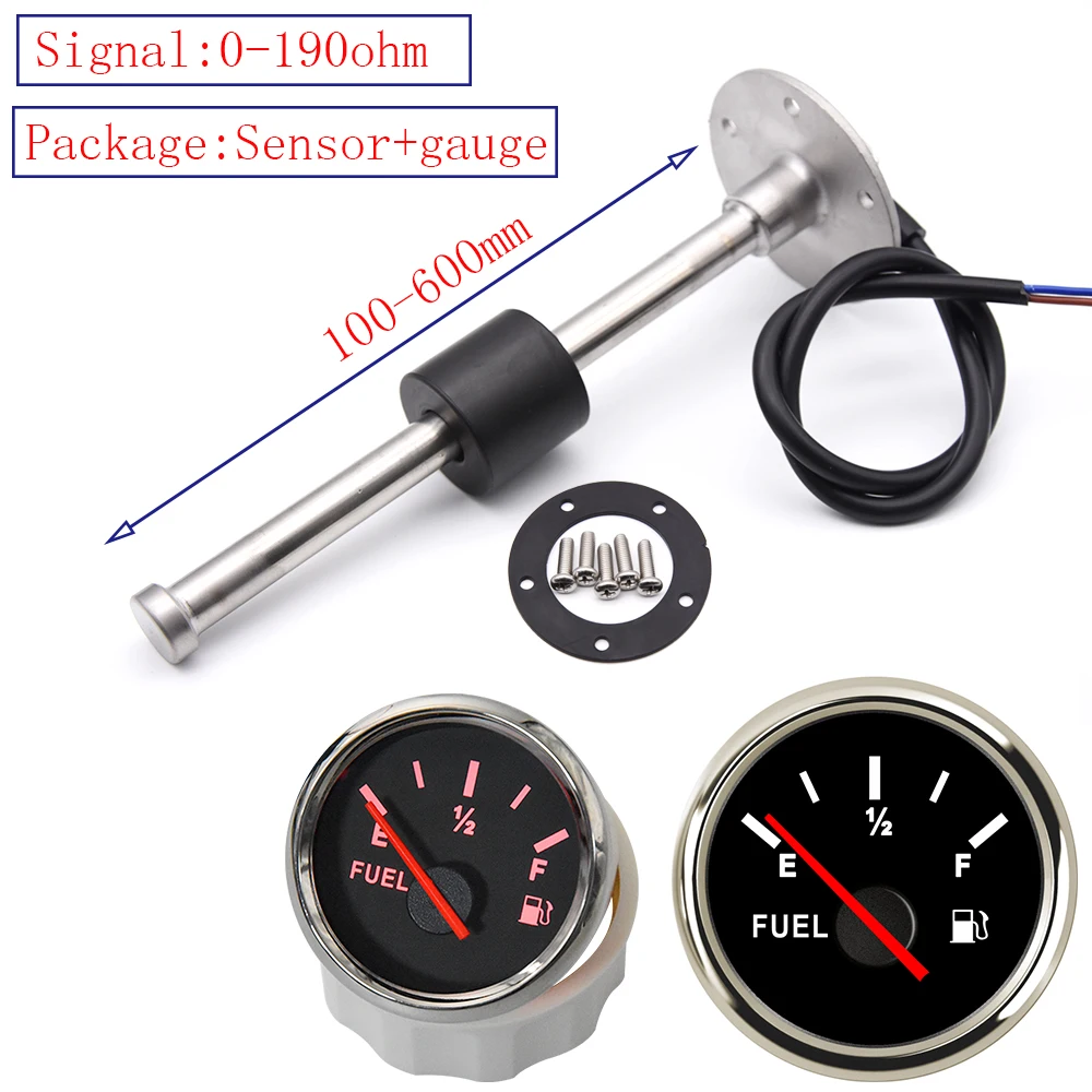Индикатор уровня топлива с красной подсветкой 52 мм 0 150 Ом|Датчики топлива| |