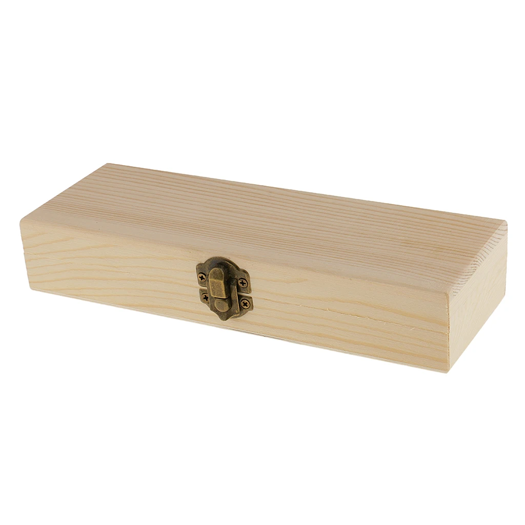Пустая прямоугольная НЕОБРАБОТАННАЯ деревянная шкатулка Подарочная коробка для