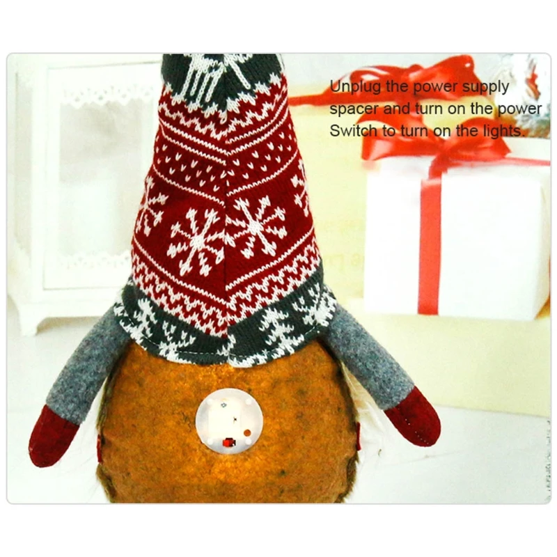 

Christmas Sitting Gnome Long Leg Plush Doll Lighted Scandinavian Sewdish Tomte Santa Dwarf Elf Toy Xmas Decoration