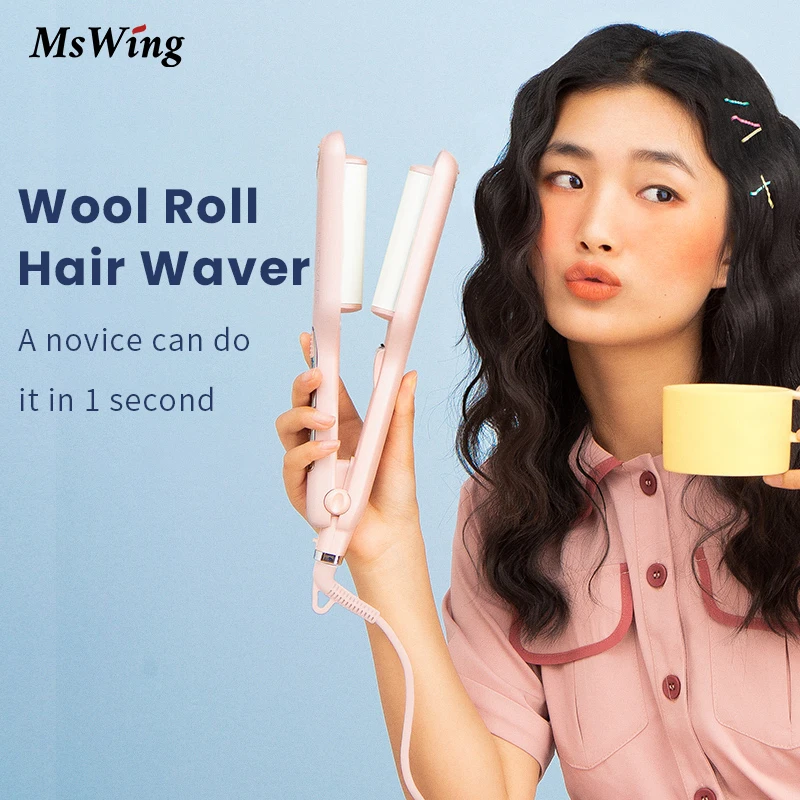 Щипцы для завивки волос MsWing керамическая плойка с двумя трубками 28 мм 2 бочонка