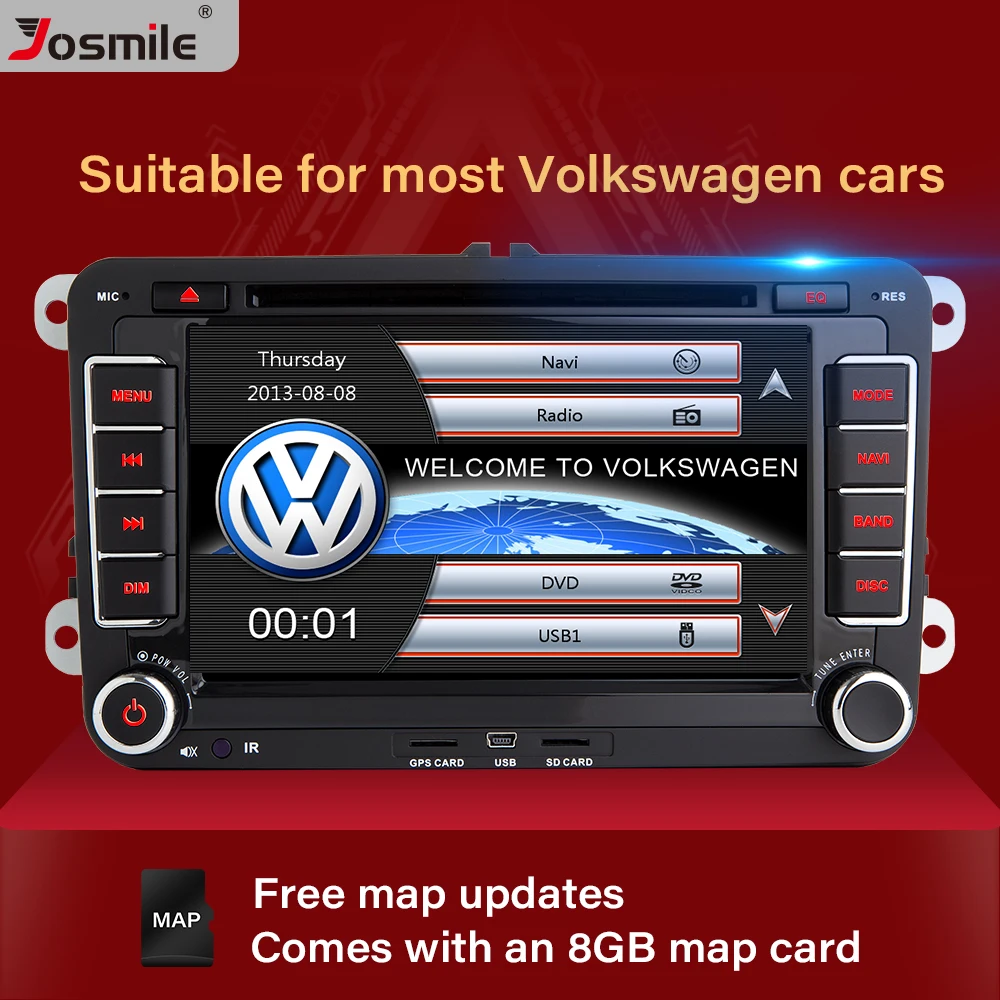 

2 Din Car DVD Player For VW Volkswagen Passat b6 b7 Skoda Octavia Superb 2 T5 Golf 5 Polo Seat leon GPS Free 8 GB Map card BT