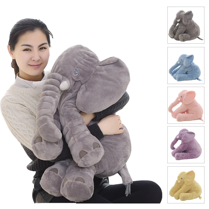 

Cartoon Big Size Plush Elephant Toy Kids Sleeping Back Cushion Stuffed Pillow animal Doll Baby Doll Birthday Gift for children