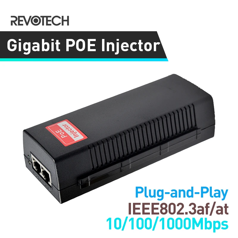 Инжектор POE Gigabit IEEE 802.3af/at 10/100 Мбит/с макс. 30 Вт| |