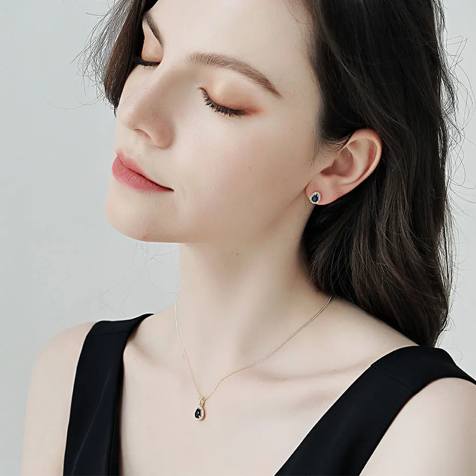 

Efily Cubic Zirconia Jewelry Set for Women Water Drop Necklace Crystal Stud Earrings Wedding Accessories Bride Bridesmaid Gift