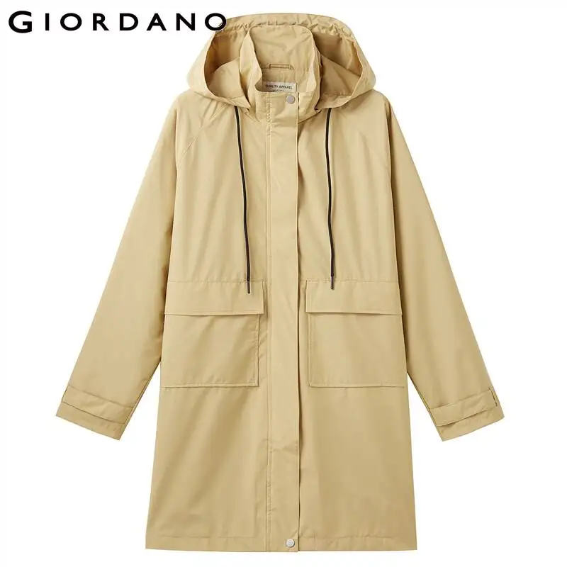 Gordano женские куртки реглан с рукавами капюшоном длинные полиэфирная молния