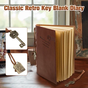 Винтажные кожаные обвязанные чистые страницы записная книжка записка журнал дневник с ключом модные классические ретро аксессуары случайный цвет