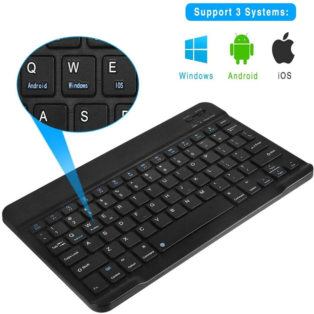 

Mini Wireless Keyboard Bluetooth Keyboard For ipad Phone Tablet Rubber keycaps Rechargeable keyboard For Android ios Windows