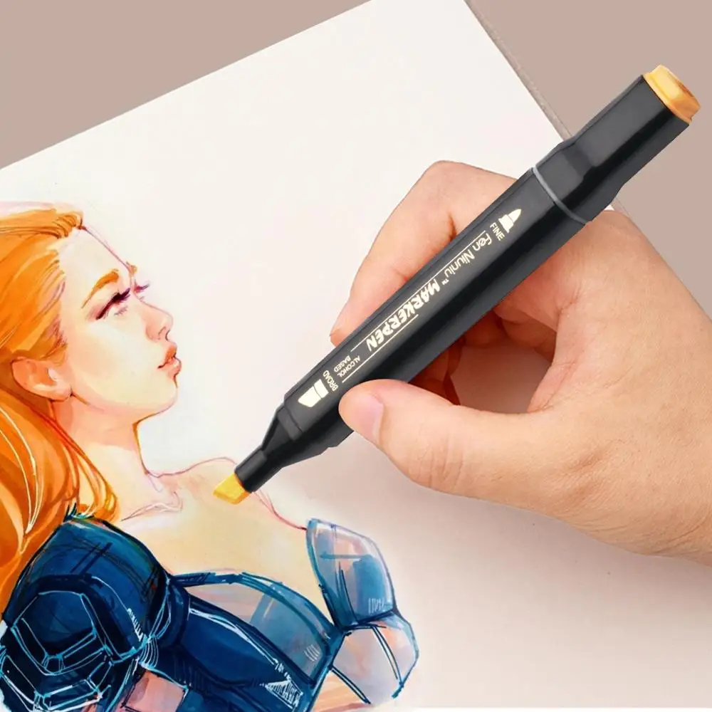 

60 colors Markers Pen Oily Twin Brush Pen Alcohol Marker Pens Broad Fine Point Graphic Sketch Manga Anime Graffiti Art Supplies