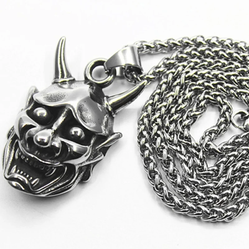 Мужские Винтажные ожерелья с подвеской в виде черепа Angry Demon для мужчин ожерелье