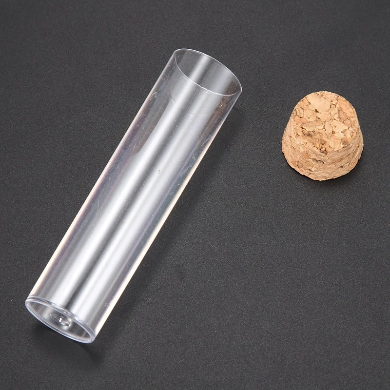 

50Pcs/Pack 25X95mm Flat Bottom Tea Plastic Test Tube Drosophila Vials Culture Tube with Cork Stoppers