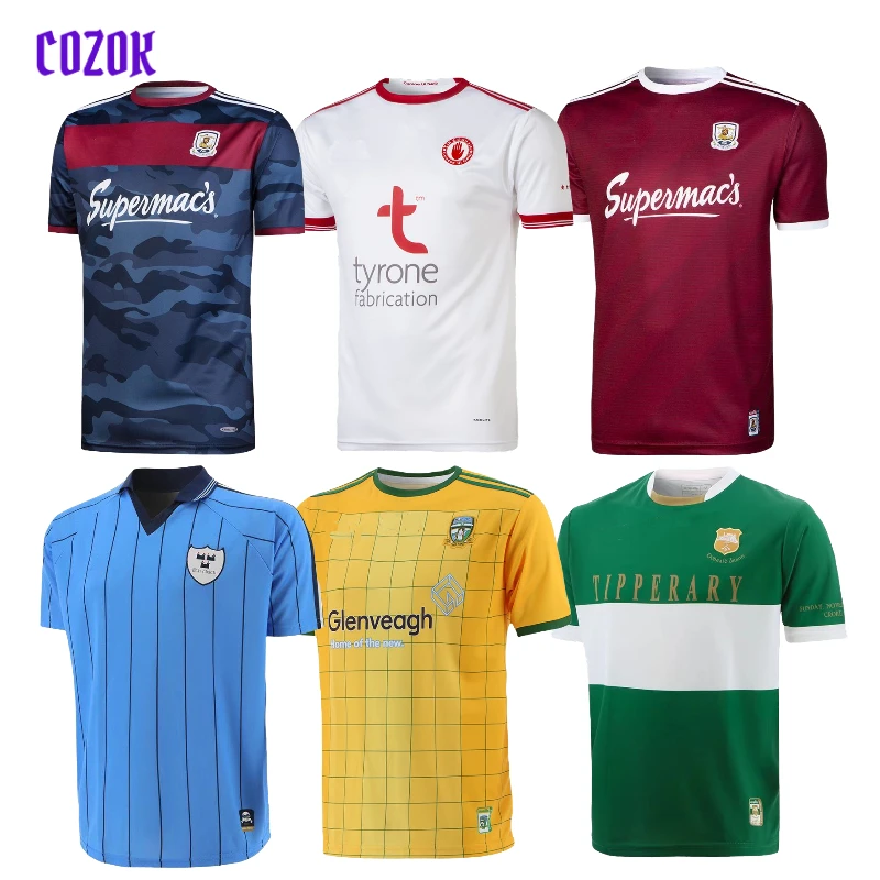 

COZOK 2021 Mayo Tyrone Limerick Commemoration GAA Jersey Galway Away 2-Stripe 2021 Ireland Kerry Home Rugby Jersey 5XL T-shirt