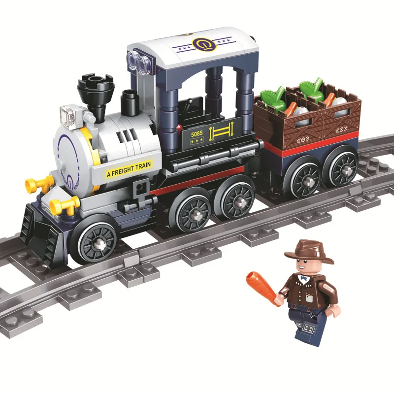 195 шт детские строительные блоки игрушки Совместимость с legoingly поезд грузовой