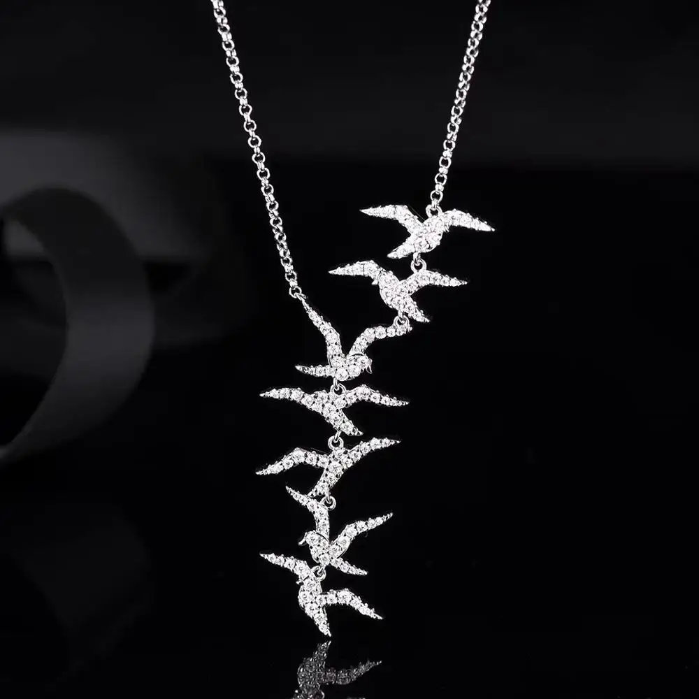 

Necklace for Women Swallow Pendant Long Necklace Chain Summer Style New Fashion 925 Sterling Silver Jewelry