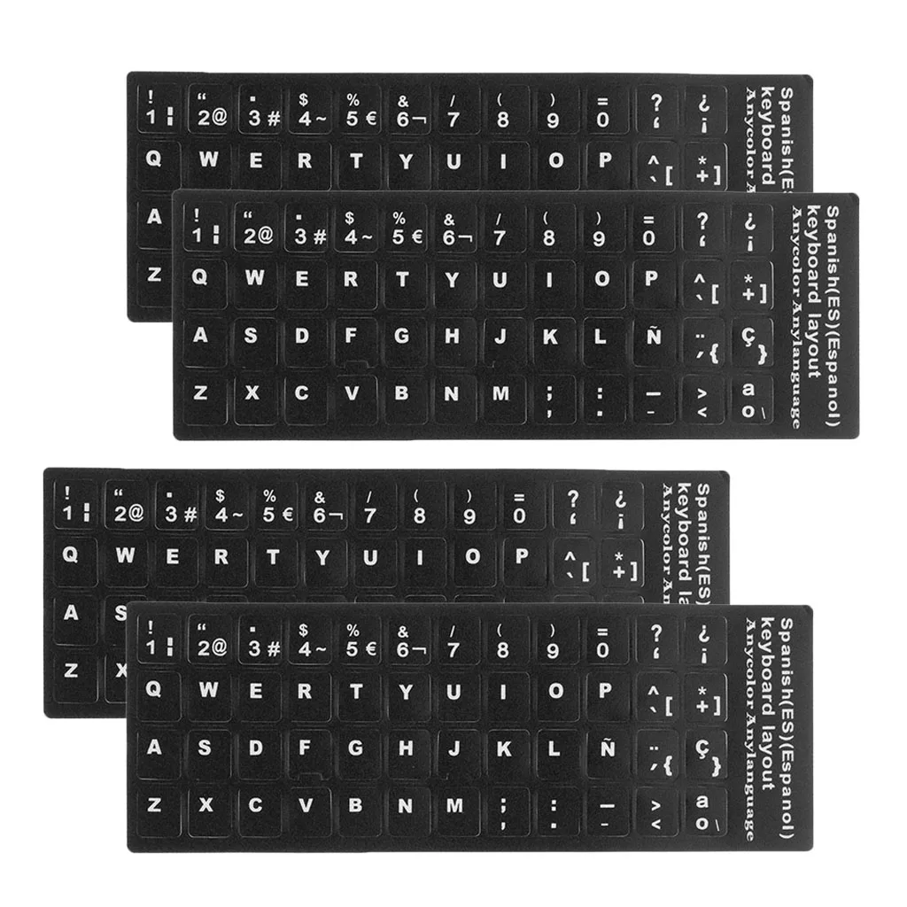4x испанские непрозрачные наклейки на клавиатуру Защитная пленка для ПК|Чехлы