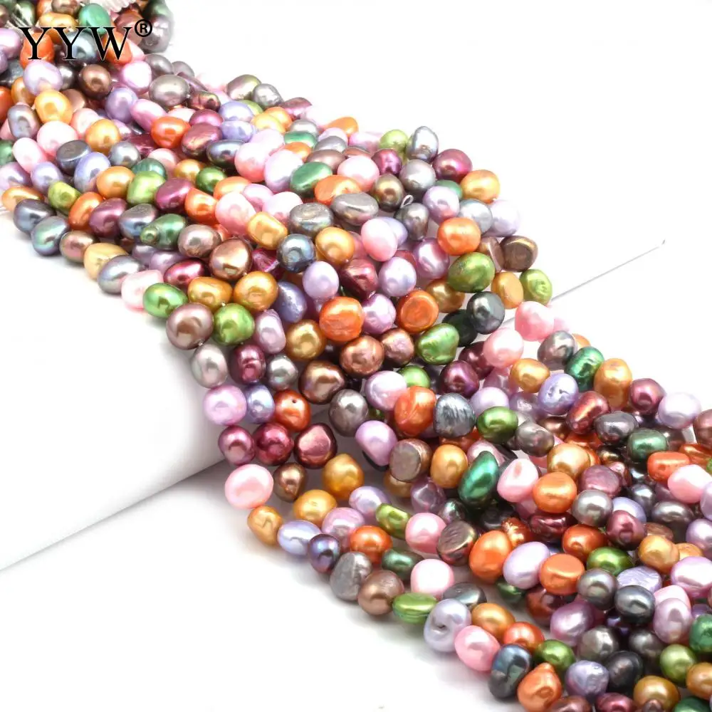 

Бусины из пресноводного жемчуга в виде выращенного картофеля, круглые полированные бусины для самостоятельного изготовления, браслетов ил...