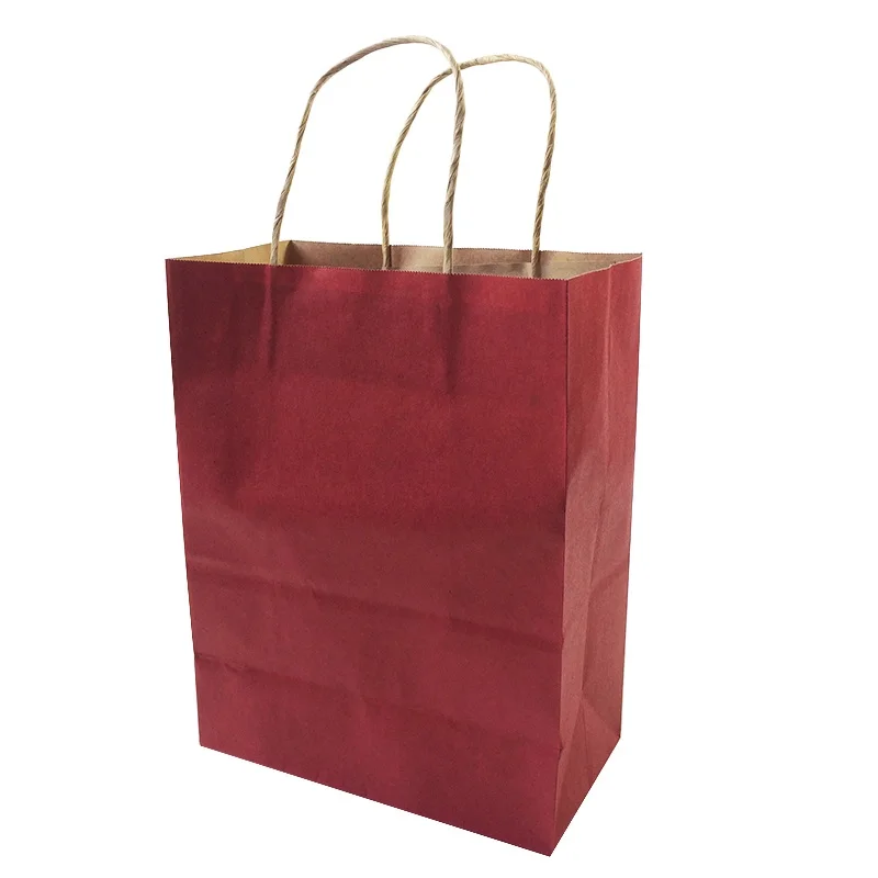 10 шт./лот пакет из натуральной крафт-бумаги с ручкой для вечерние