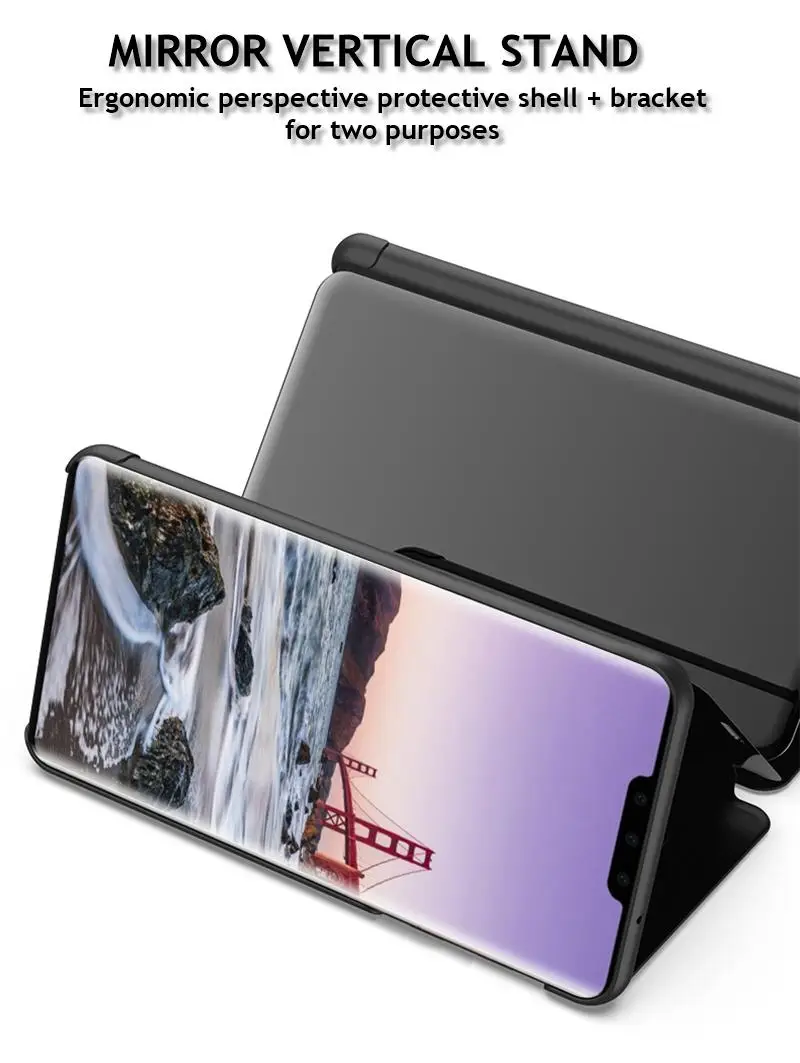 Зеркальный флип-чехол для Huawei Honor 10 Lite V20 View 20 P Smart 2019 P30 Nova 4E Pro 5t Mate 30 чехол |