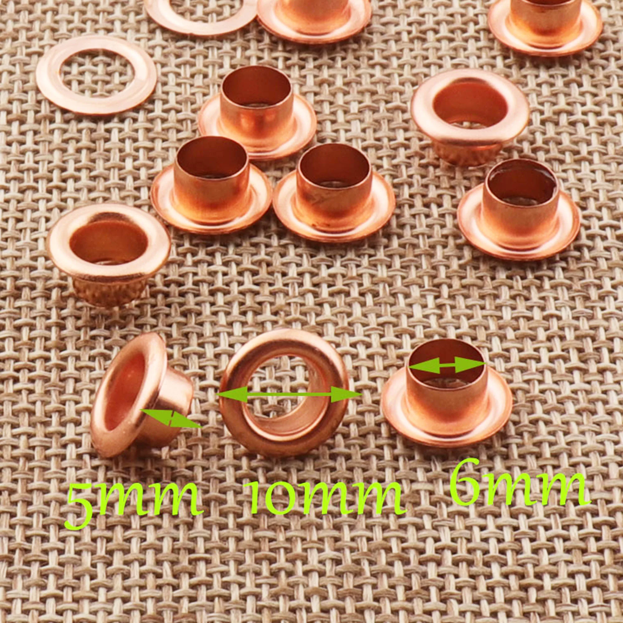 Металлические люверсы из розового золота 100 комплектов с шайбами диаметр