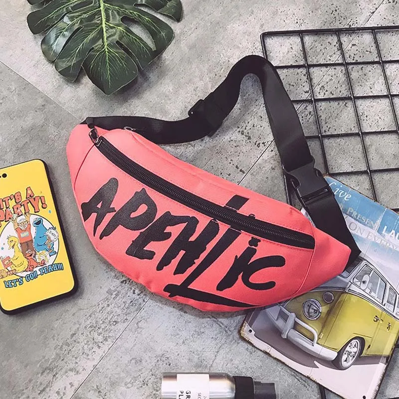 Pink Waist pack Женская поясная сумка, Мужская нагрудная сумка, набедренная сумка, вместительная поясная сумка, сумка-банан, унисекс, поясная сумка с почками, Мужская Холщовая Сумка через плечо - Цвет: Pink Waist pack