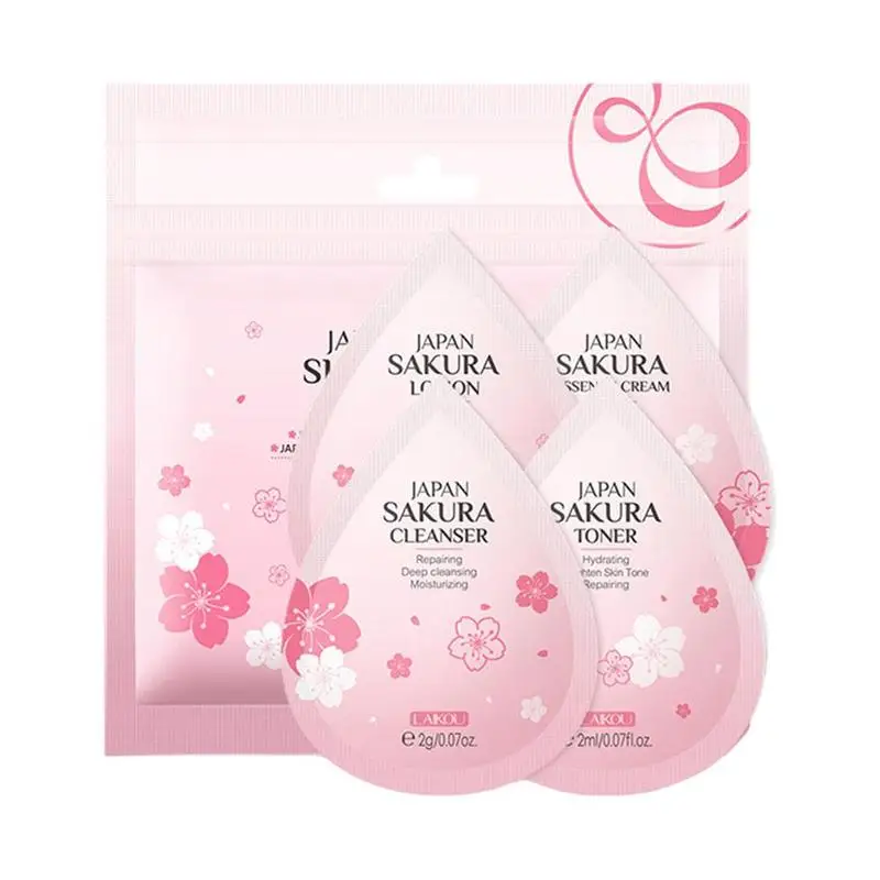 

LAIKOU 4/20pcs/set Japan Deep Cleanser Smoothing Cream Moisturize Toner Lotion Fine Line Remover For Dryness Skin