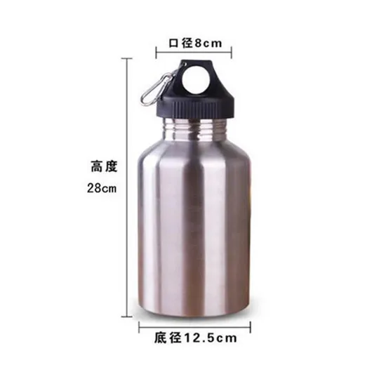 1 комплект, защитный мешок, крючок, Спортивная бутылка для воды с 2L, широкий, из нержавеющей стали, бутылка для питьевой воды, чайник для путешествий