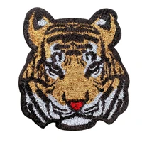 sequins large tiger badge embroidery cloth patch sticker clothing accessories sewing supplies iron on patches for clothing