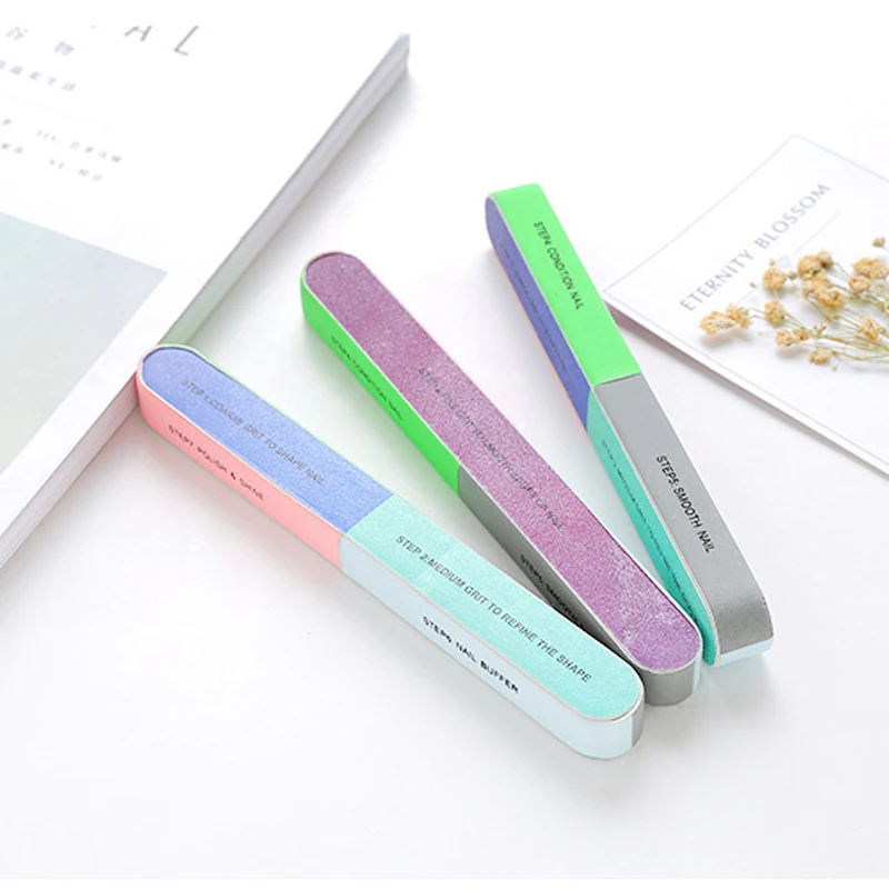 3PCS/LOT Six-Sided Polishing Nail File Matte Strip Nail File Sanding Nail File Durable Buffer Block for Manicure Art Accessories