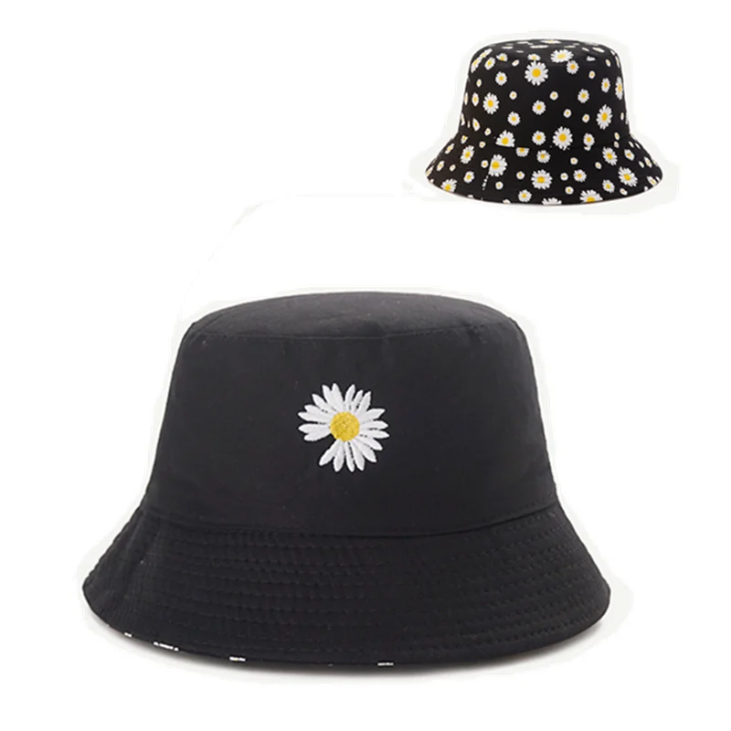 Панама хлопковая для мужчин и женщин двухсторонняя пляжная с цветочным принтом