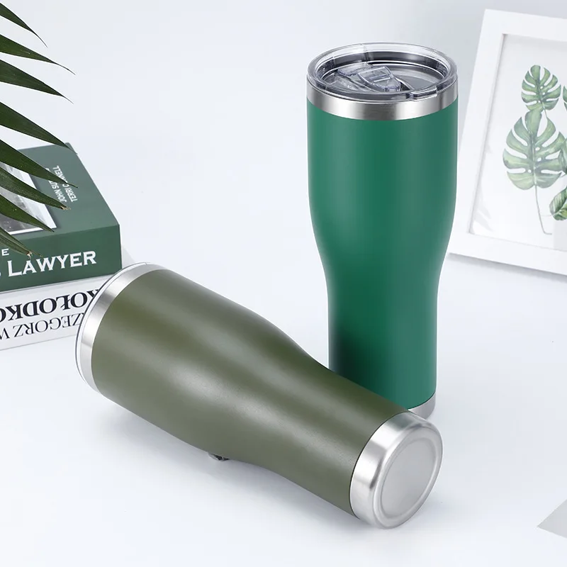 

40 унций, большая емкость, автомобильная американская автомобильная чашка 304, двухслойная термосохраняющая чашка из нержавеющей стали, двух...