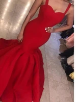 verngo red mermaid prom dresses straps sweetheart matte long evening gowns women celebrity party dress formal wear gown