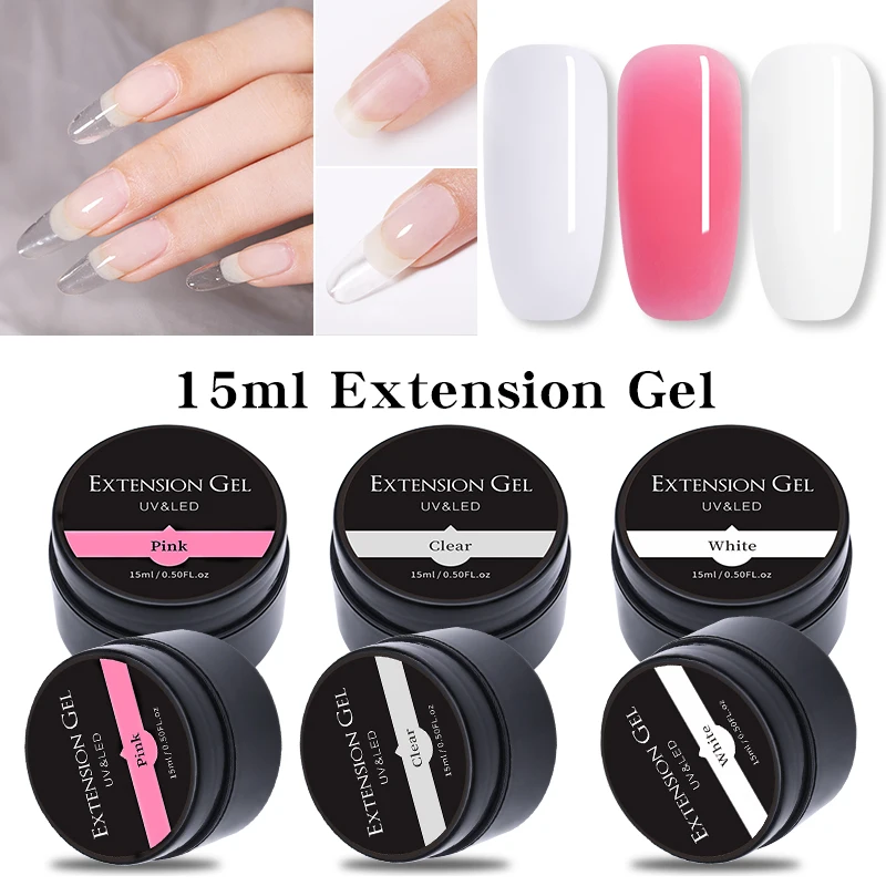 

1 Box 7ml/15ml Extension Gel UV Building Gel Nail Finger Extension Nail Art Manicuring Soak Off Gel
