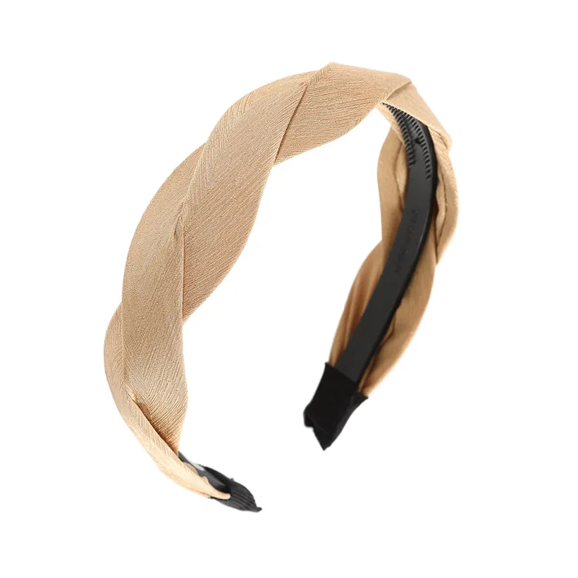 satin 4 LEVAO Serpentine Winding Cross Headband Vintage Hairbands Bezel Turban Women Girls Hair Accessories Hair Hoop Headwear Fashion - Цвет: satin 4