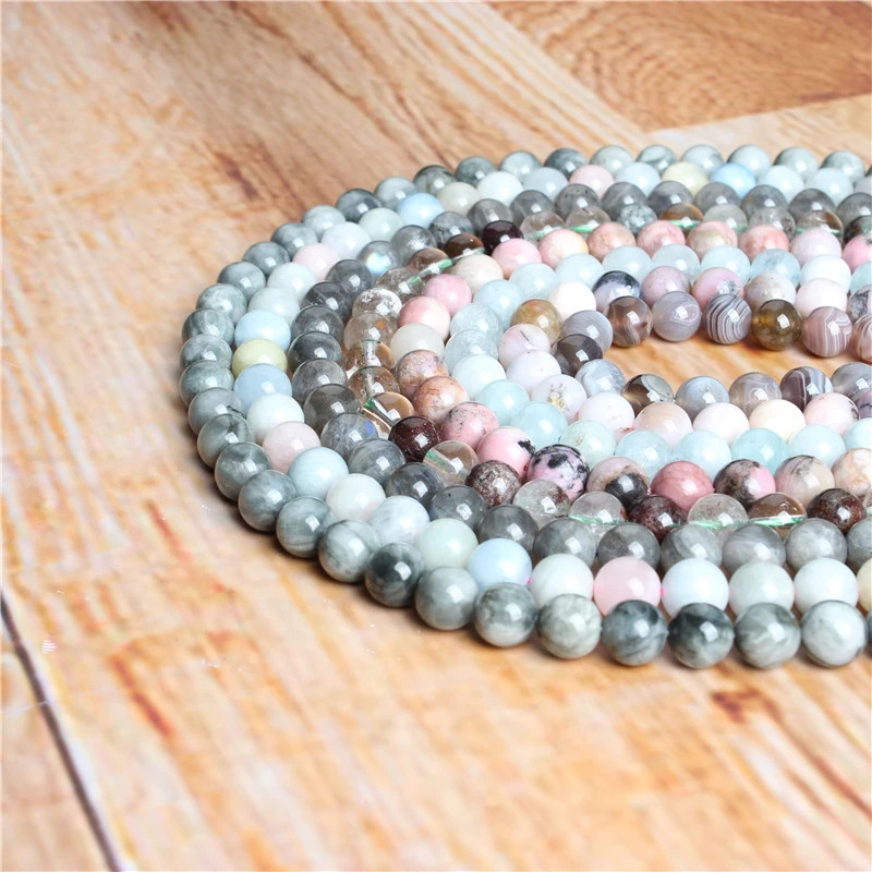 Круглые бусины из натурального камня матовая лава тигровый глаз Морган камень