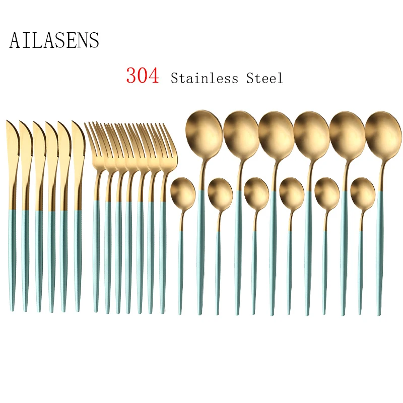 Столовые приборы AILASENS из нержавеющей стали 24 шт. | Дом и сад