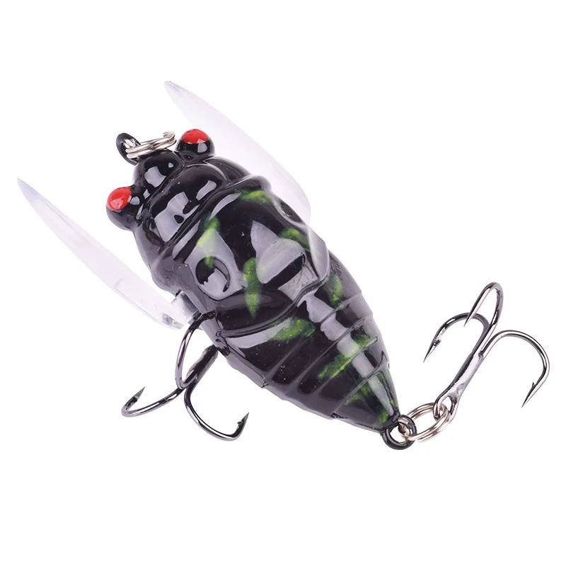 

1PCS Pesca Bionic Insect Popper Fishing Lures 5cm 6g Simulation Cicada Wing Topwater Wobbler Artificial Hard Bait Crankbaits