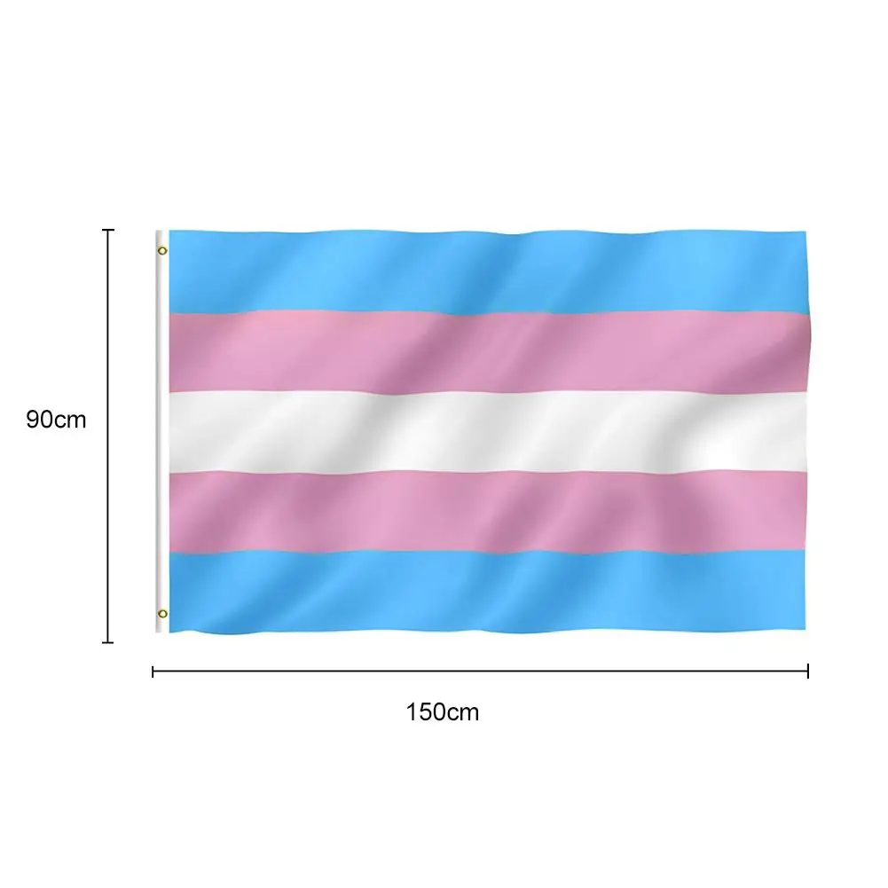 

90*150CM Rainbow Flag House Garden Banner Lesbian Gay Pride LGBT Flag Grommets Polyester Fade Proof Flag Club Transgender Flag