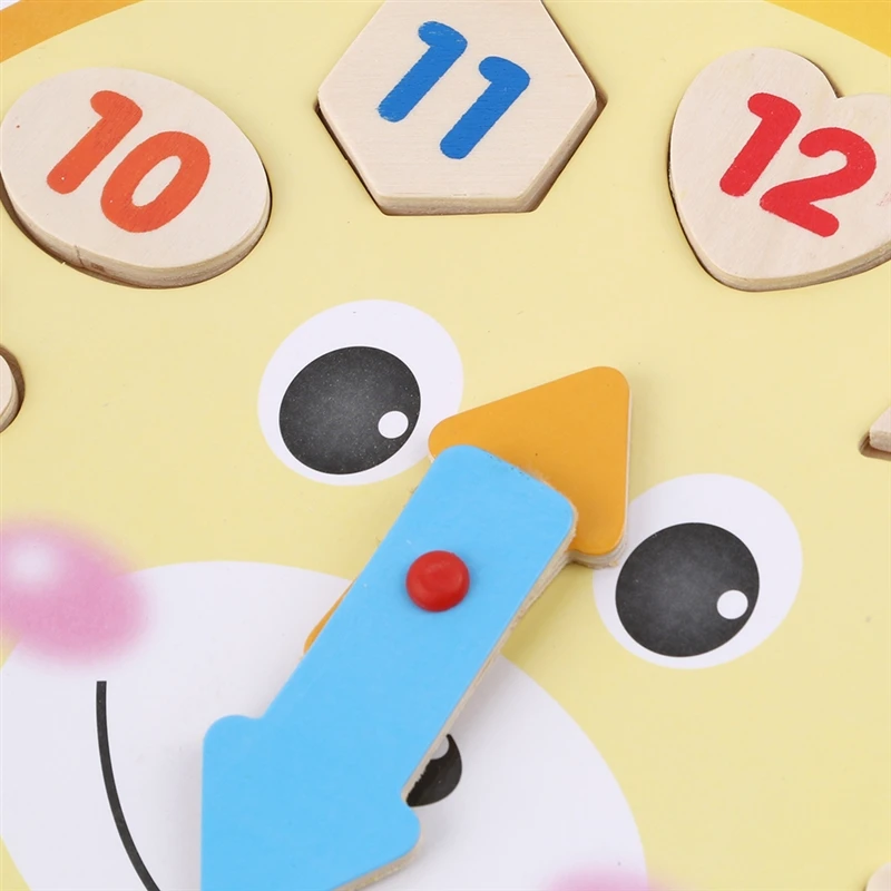

Children Wooden Bear Alarm Clock Jigsaw Puzzle Baby 1-6-Year-Old Cognitive Wooden Jigsaw Puzzle Wooden Puzzle Early Educational