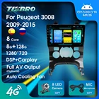 2 Din Android 10 автомобильный радиоплеер для Peugeot 3008 2009-2015 аудио для автомобилей GPS-навигация стерео Мультимедийный видеоплеер Carplay