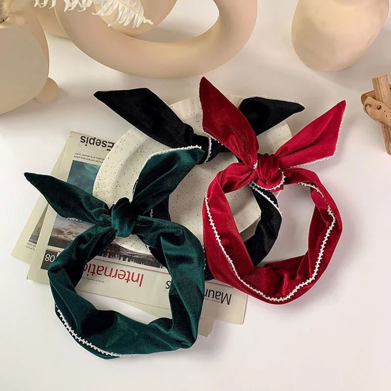

Velvet Bow Hairbands The Dress Vintage Cute luxury headband Dress 2021 Fashion Women Girls Hairbands Hair Accessories