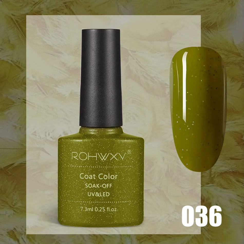 ROHWXY УФ-гель для ногтей Гибридный лак для замачивания ногтей полуперманентный верхний Базовый лак для ногтей все для маникюра Гель-лак - Цвет: A036