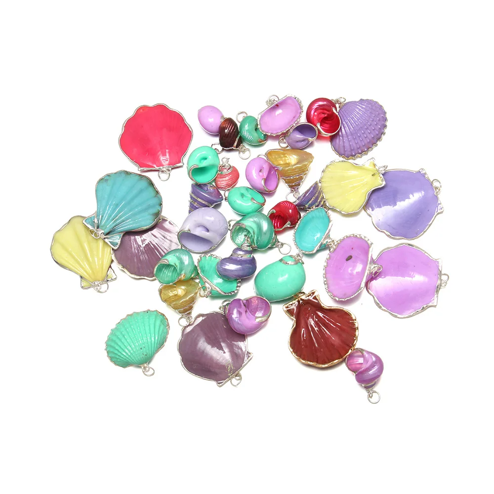 

10Pcs Fashion Shell Beads Pendant Irregular Charms Pendants For Jewelry Making DIY Necklace Crafts Decoration Random Color Style