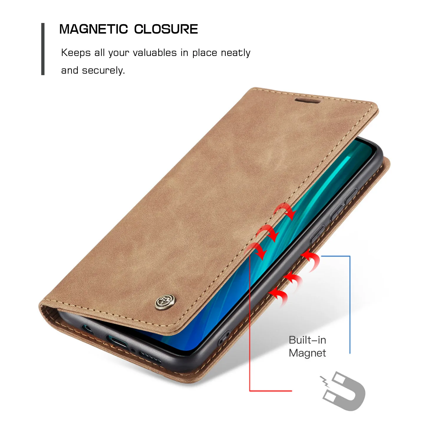 Кожаный чехол для XiaoMi 9 RedMi Note 8 K20 Pro CaseMe Ретро кошелек роскошный магнитный